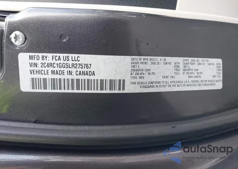 2020 Chrysler Pacifica Limited из США, поврежденный, VIN 2C4RC1GG5LR275767